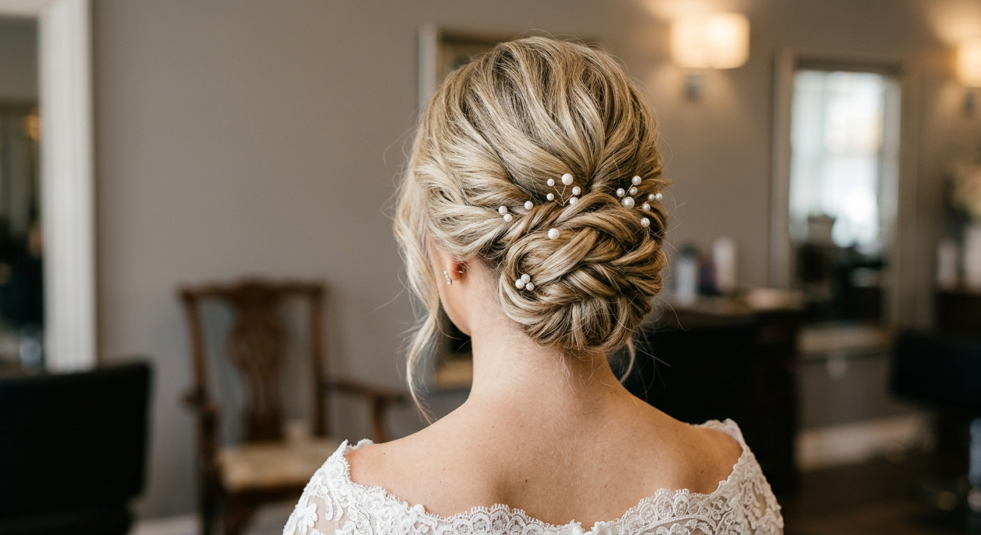 Brud-chignon — arbete av Sara Ek